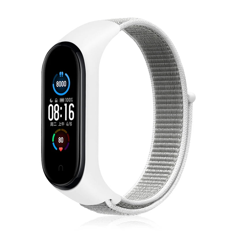 Nylon Loop Strap for Xiaomi Mi Band - Adjustable Sport Wristband Bracelet for Mi Band 3 4 5 6 7 8