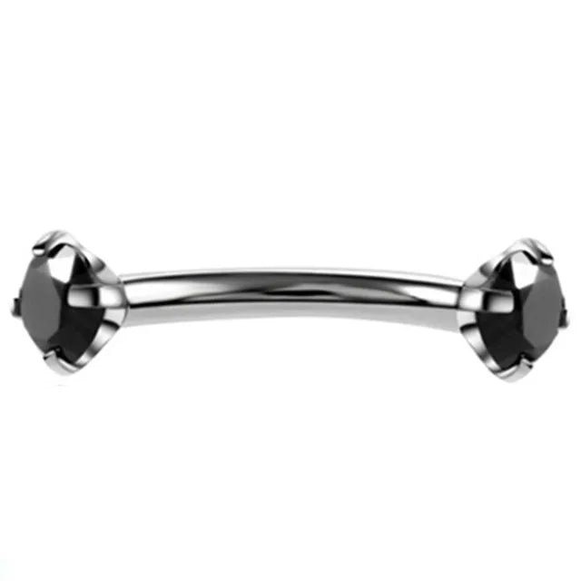 Crystal Curved Barbell Piercing Earrings – Daith, Helix, Tragus & Cartilage Body Jewelry Stud Ring