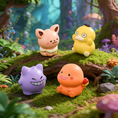 6Pcs Pokemon Anime Figure Set - Gengar Pikachu Bulbasaur Luminous Mini Ornaments Charmander Toys Collection Gift
