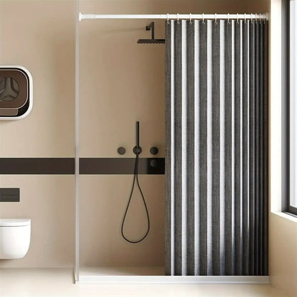 Foldable Waterproof Shower Curtain - Bathroom Partition with Hooks for Dry & Wet Separation