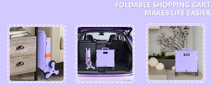 SELORSS Large Capacity Foldable Utility Cart — Portable Outdoor Shopping & Vegetable Basket Cart for Camping & Storage