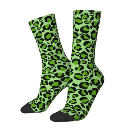 Custom Funny Leopard Print Socks – 3D Animal Cheetah Pattern Warm Sports Socks for Men & Women