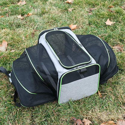 Foldable Pet Carrier Bag – Breathable Mesh Travel Bag for Small Dogs & Cats with Expandable Design
