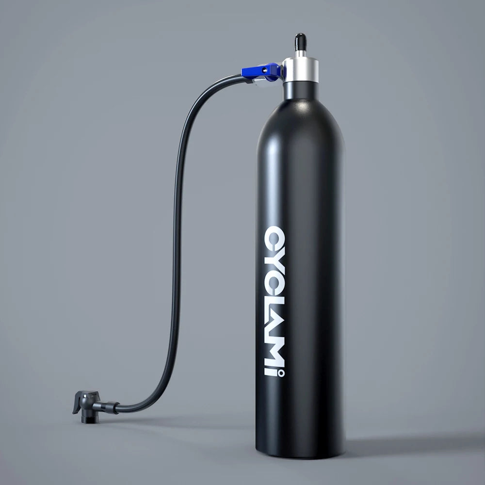 CYCLAMI 1.2L Aluminum Tire Booster – MTB & Road Bike Tubeless Inflator Air Bottle with Valve Cylinder