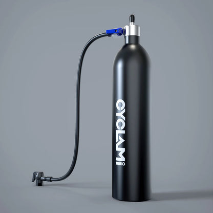 CYCLAMI 1.2L Aluminum Tire Booster – MTB & Road Bike Tubeless Inflator Air Bottle with Valve Cylinder