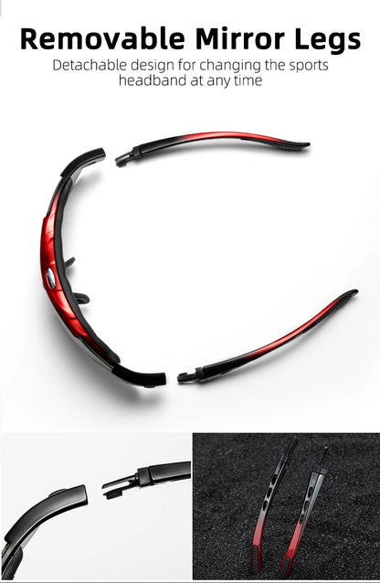 ROCKBROS Cycling Sunglasses — Polarized Photochromic MTB Sports Goggles with 5/3 Lenses
