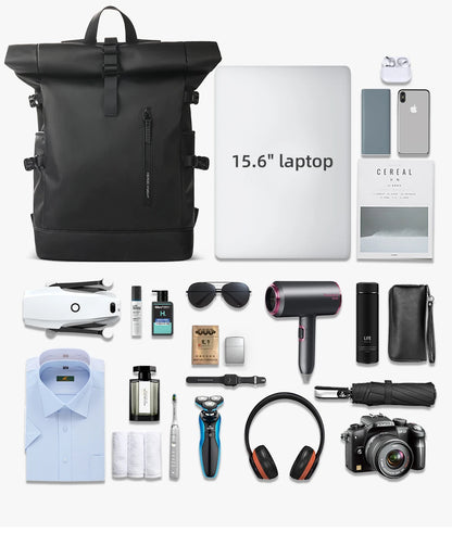 HK Expandable Travel Backpack for Men – Large Capacity Waterproof 15.6” Laptop Bag, Hiking Rucksack & Cycling Daypack with USB Port