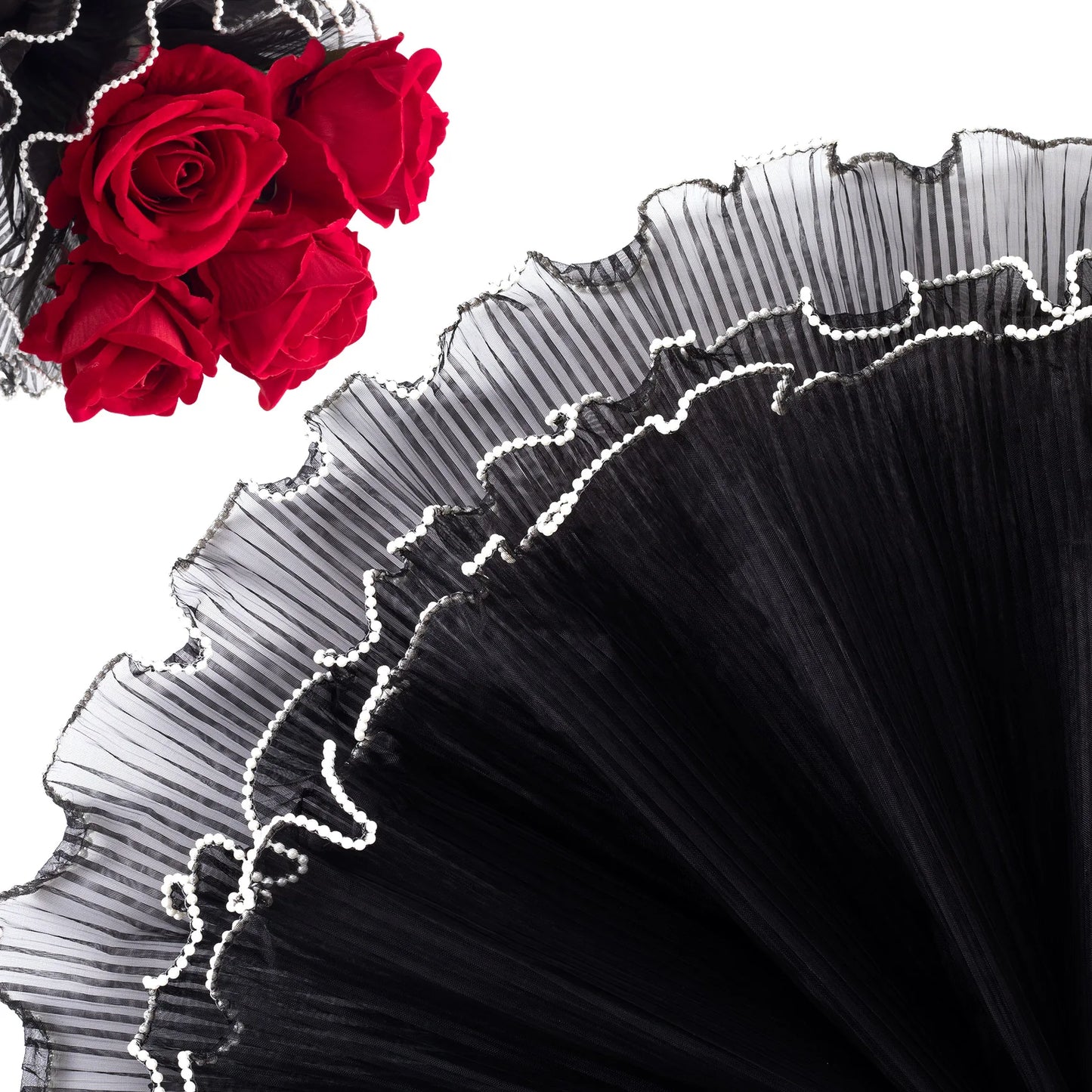 Black Flower Wrapping Paper with Pearl Edges – Florist Style Bouquet Wrap for Wedding & Gift Packaging