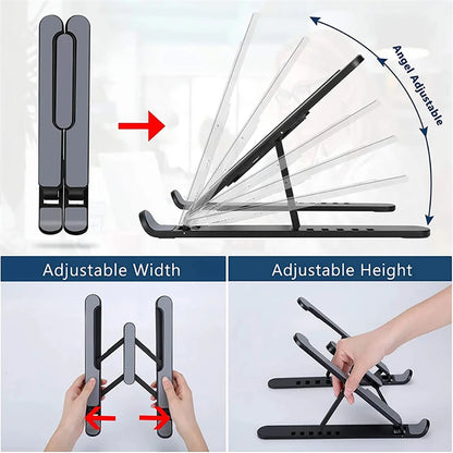 Foldable Adjustable Laptop Stand – Portable Ergonomic Notebook Holder for MacBook Air/Pro & Universal Laptops
