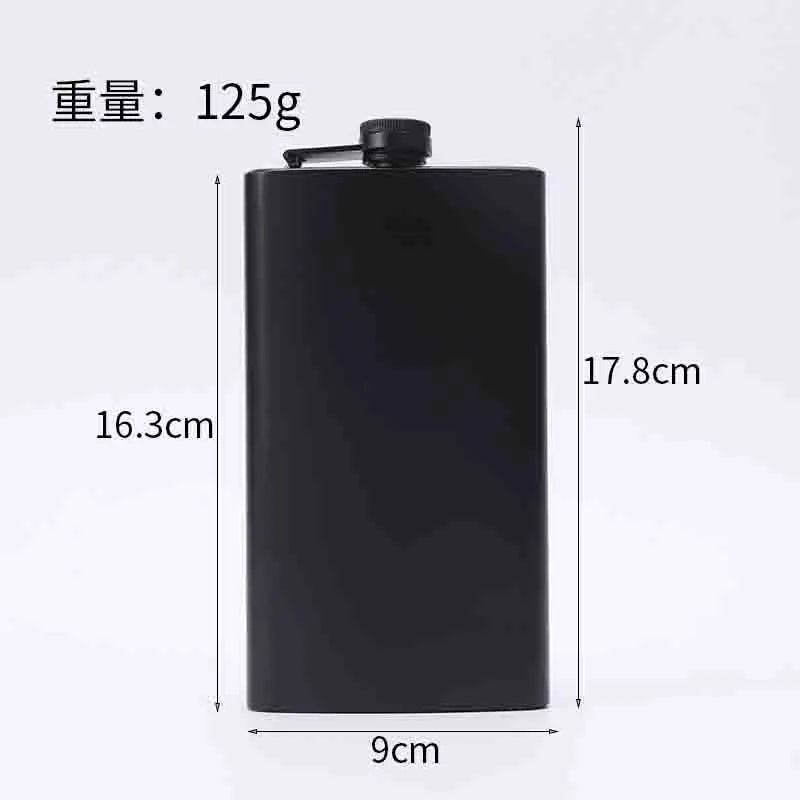 304 SS Portable Hip Flask – Black Whiskey, Vodka, Wine Bottle (6-12oz), Outdoor Bar Party Drinking Utensil