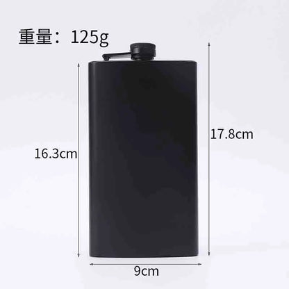 304 SS Portable Hip Flask – Black Whiskey, Vodka, Wine Bottle (6-12oz), Outdoor Bar Party Drinking Utensil