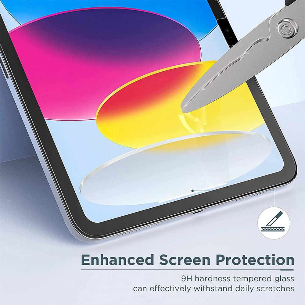 Tempered Glass Screen Protector for iPad A16 9th/10th Gen, Pro 13 M4, Air 11 M2/M3/5/4/3/2, Mini 6/7
