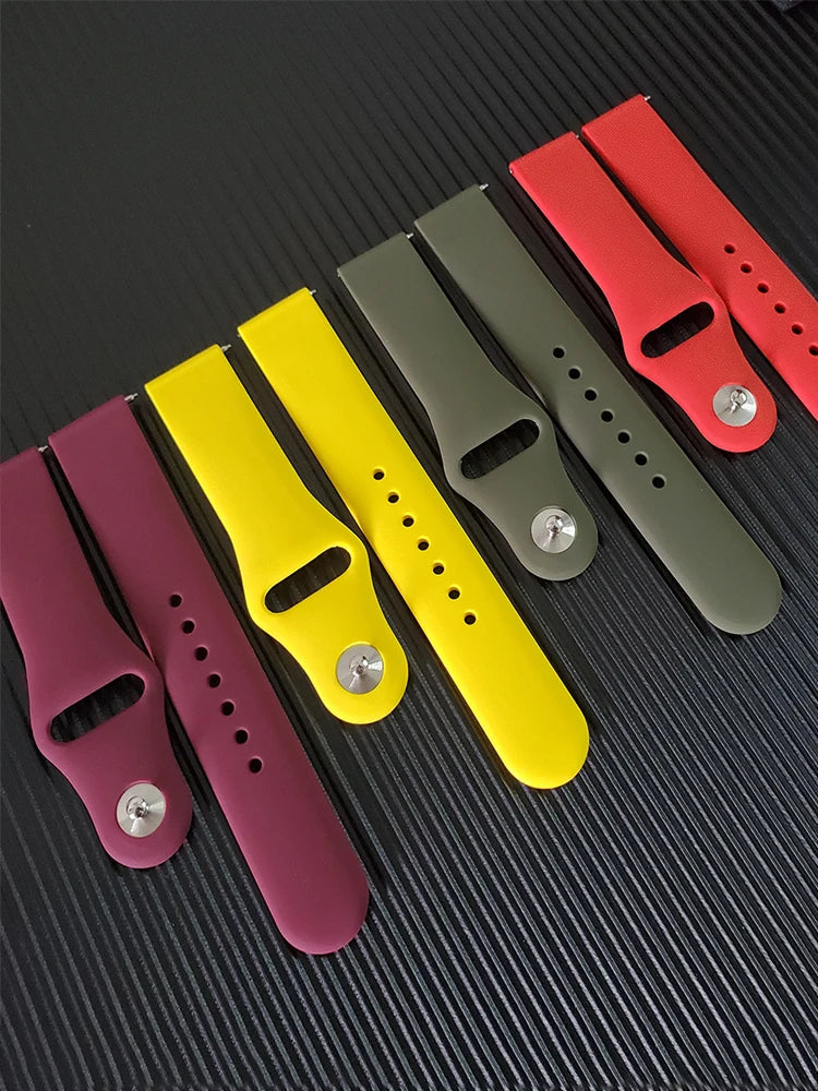 20mm/22mm Silicone Watch Strap – Compatible with Samsung Galaxy Watch 7/6/4 Classic, 5 Pro, 3, Active 2, Gear S3 & Huawei GT 2e/3/4 Bands