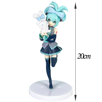 20CM Anime Hatsune Miku x Cinnamoroll Figure – Collectible Decorative Model, Kawaii Gift for Kids