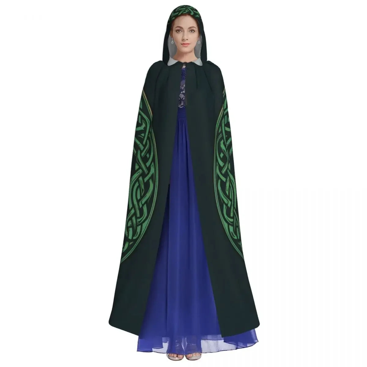Tree of Life Celtic Cloak – Hooded Medieval Costume for Adults, Witch, Wicca, Vampire & Elf Purim Carnival Party