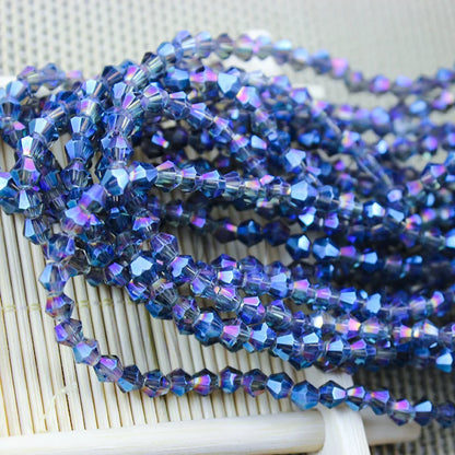 3/4mm Crystal Bicone Glass Beads - White Loose Faceted Beads for DIY Bracelets, Earrings & Jewelry Making