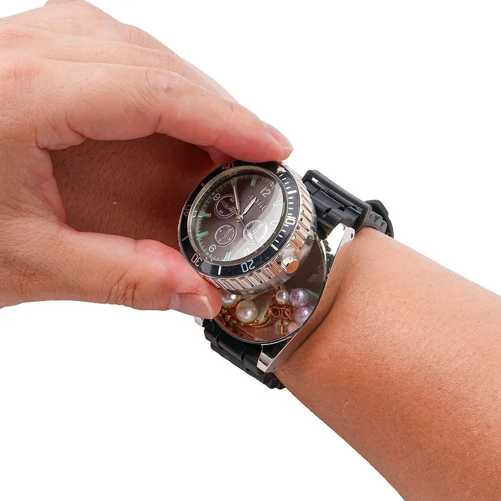 Creative Hidden Safe Watch-Style Box - 2-in-1 Medicine & Jewelry Storage Case