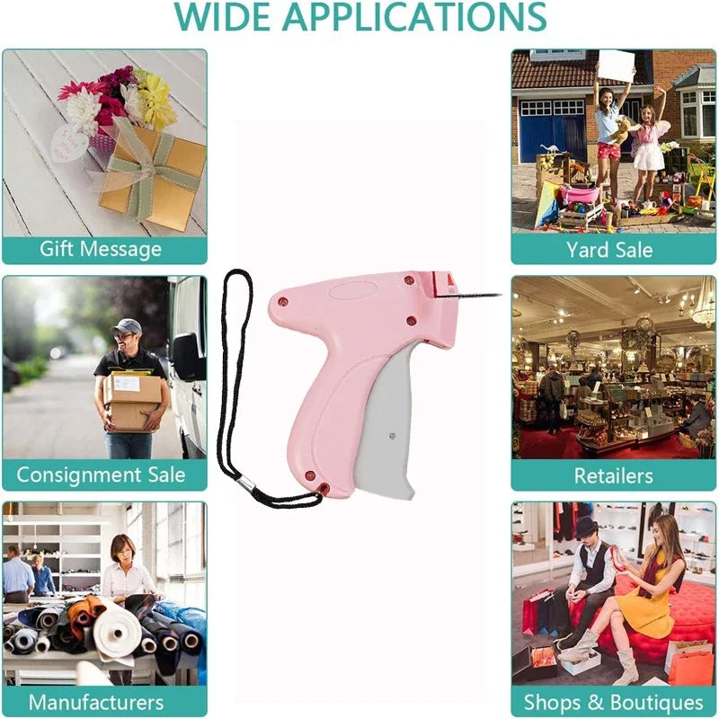 Garment Label Gun – Soft Silicone Pinless Snap Sewing Tool with Quilt Holder, Hangtag Gun & Anti-Slip Design