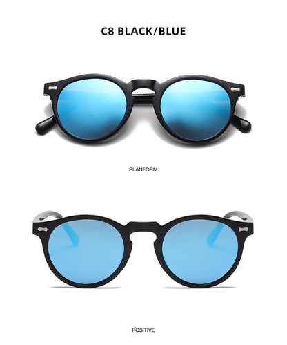 Retro Round Polarized Sunglasses – Vintage Fashion Shades for Men & Women, Driving Eyeglasses