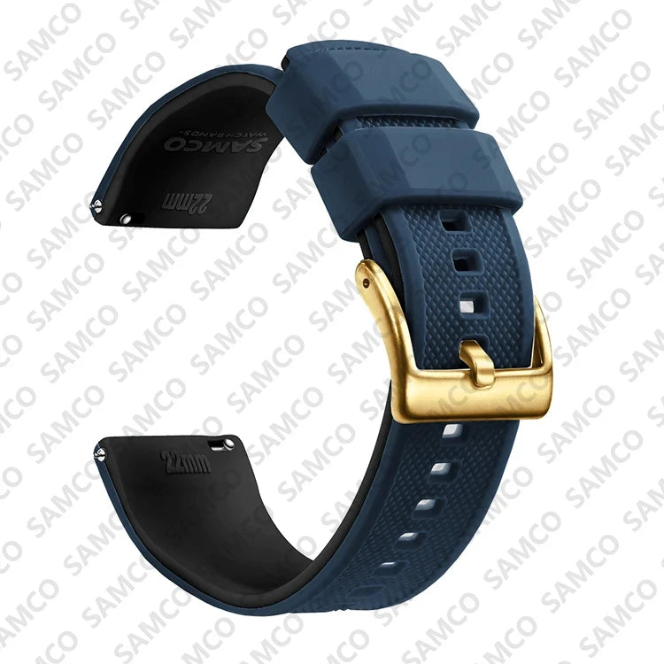 Quick-Release Silicone Watch Band - 18mm, 20mm and 22mm Rubber Replacement Strap for Huawei, Samsung Galaxy and Garmin Watches