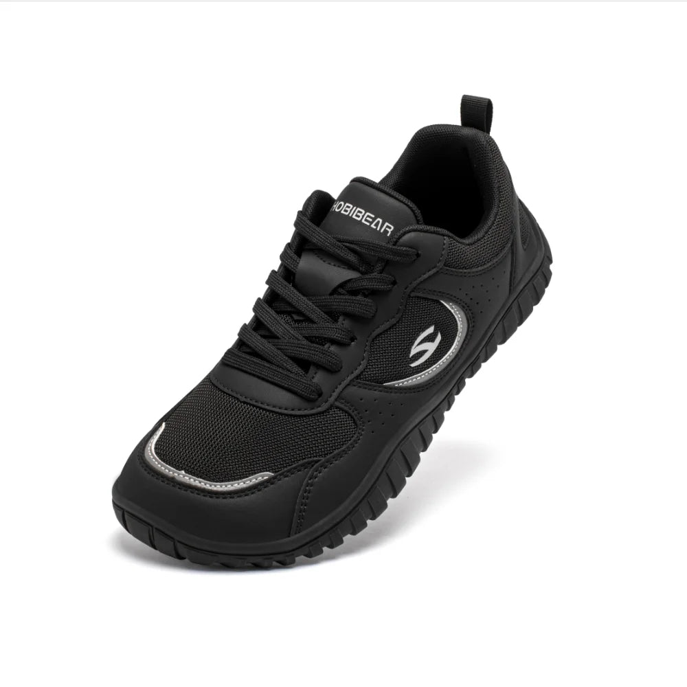 HOBIBEAR Unisex Wide Toe Sneakers — Comfortable Lace-Up Walking Shoes, Breathable Outdoor Travel Sneakers