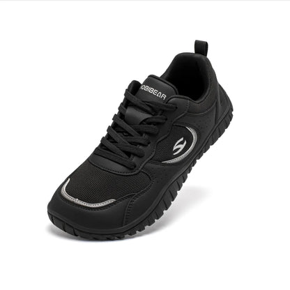 HOBIBEAR Unisex Wide Toe Sneakers — Comfortable Lace-Up Walking Shoes, Breathable Outdoor Travel Sneakers