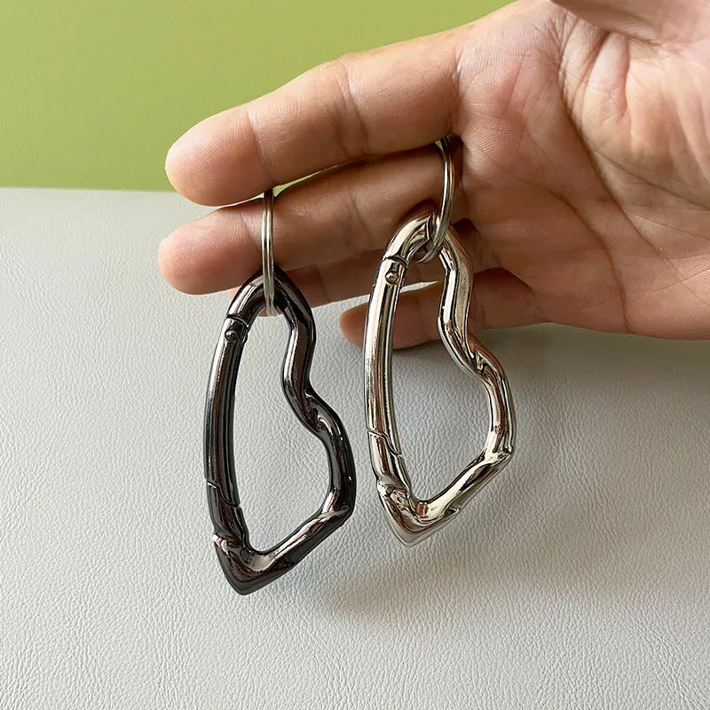 Unisex Essential Belt Icon Carabiner Keychain – Blackout Oval Solid Buckle for Men & Women Bag Accessories