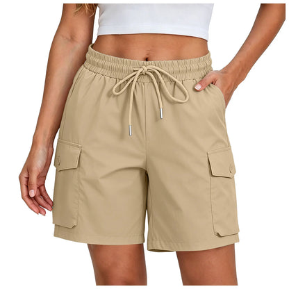 Women’s Summer Hiking Shorts - Lightweight Breathable High-Waist Multi-Pocket Cargo Shorts for Outdoor, Work & Streetwear