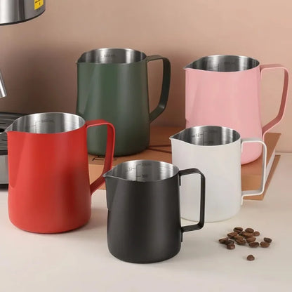 350/600ML Stainless Steel Milk Frothing Pitcher – Precision Scale Latte Jug for Coffee, Barista & Professional Cafe Use