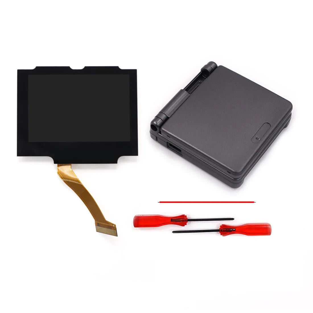 Laminated V5 IPS GBA SP Backlight LCD Replacement Mod Kit – Backlit Screen for Game Boy Advance SP, No Shell Cutting Needed