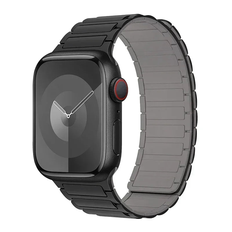 Magnetic Silicone Loop Strap for Apple Watch — 38mm-49mm iWatch Series 3-9 & SE Ultra 2