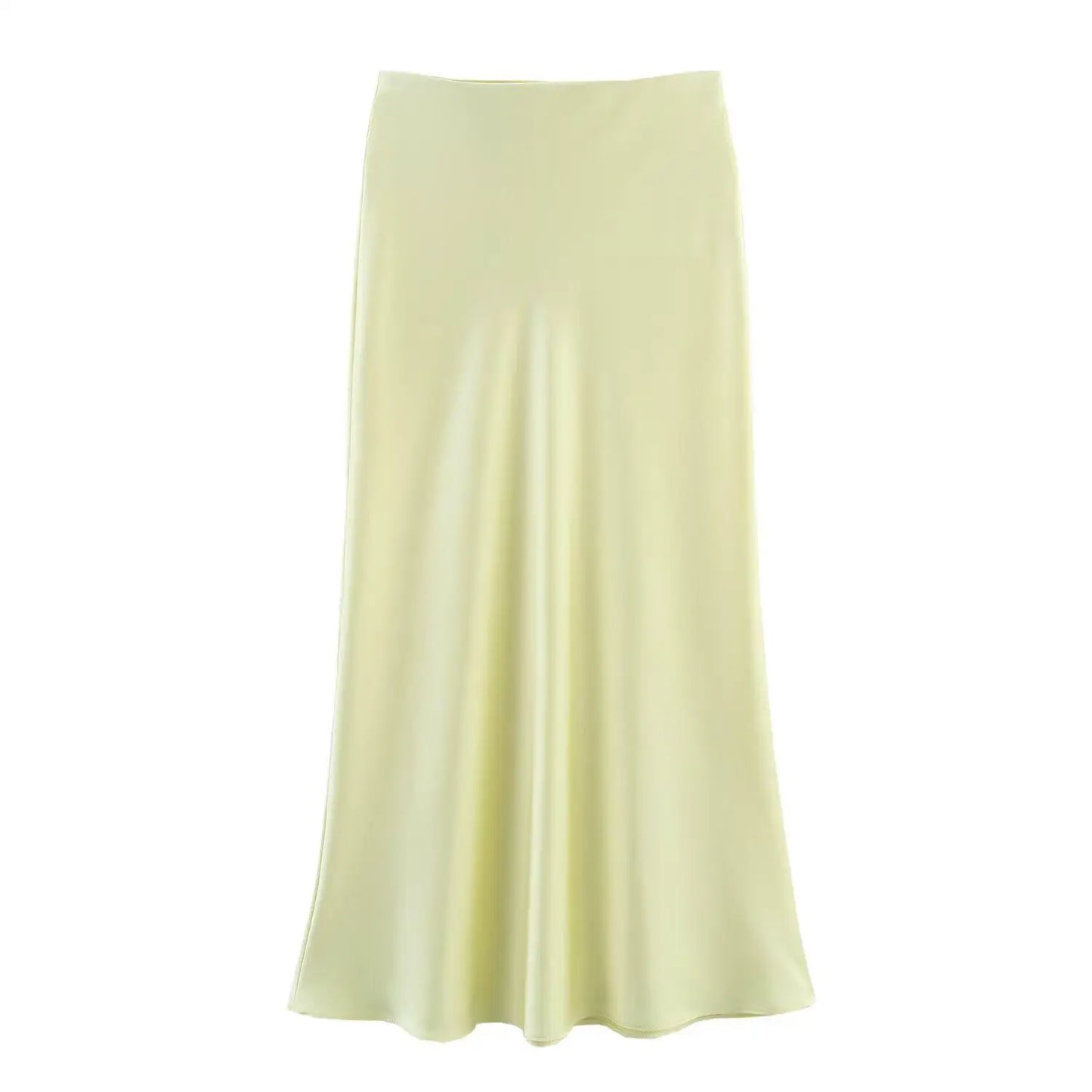 Willshela 2024 Women’s Black Satin High Waist Midi Skirt – Elegant Long Office & Summer Fashion Skirt for Women, Slim Fit Casual Wear