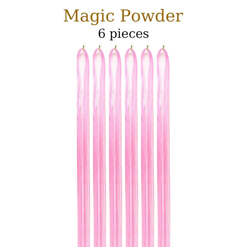 48-Inch Hair Tinsel Kit – 1200 Strands, 12 Colors Sparkling Fairy Hair Extensions with Tool