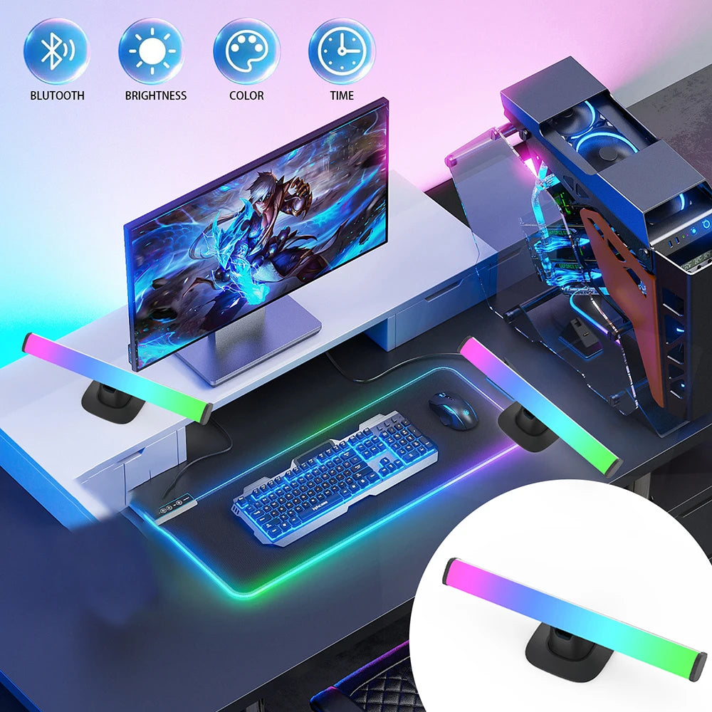 Music RGBIC Light Bar – APP-Controlled Desktop Strip with Rhythm Sync, USB Gaming & Bedroom TV Backlight Atmosphere Lamp
