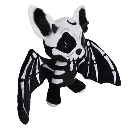 28cm Halloween Two-Tone Skeleton Bat Plush Toy – Cute Stuffed Animal Doll for Home Decor & Holiday Gift