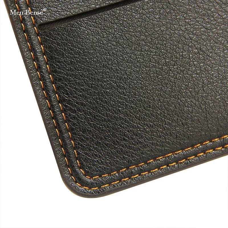 Men's Short Bifold Wallet – Slim Faux Leather Business Card Holder, Billfold Purse Clutch for ID & Credit Cards
