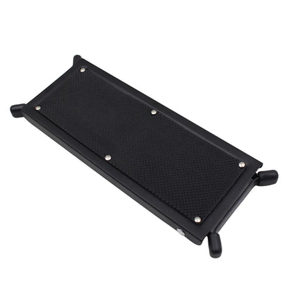 Guitar Foot Stool – 4 Position Height Adjustable, Foldable Pedal Rest for Guitar, Black Footstool for Guitar Pedal Accessories
