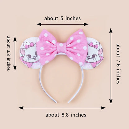 Disney Cartoon Mouse Ears Headband - Sequin Bow Hair Accessory for Girls, Birthday Parties & Cosplay