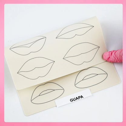 1mm Thick Double-Sided Lip Practice Skin — Microblading & PMU Stencil for Permanent Makeup Tattoo Artists