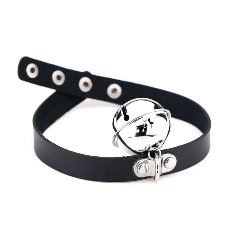 Harajuku Gothic Spike Rivet Star Choker Necklace – Black Bowknot PU Lace Leather Y2K Hip Hop Rock Jewelry for Girls