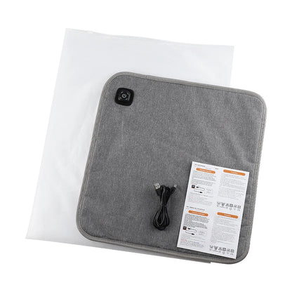 Electric Heated Seat Cushion 43x43cm / 43x90cm – 3-Temperature Adjustable Heating Mat for Office, Camping & Chair Backrest