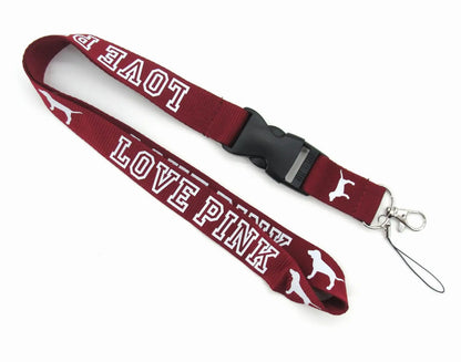 LOVE PINK Cellphone Lanyard Strap – Detachable Buckle Holder for Keys, ID Cards, Clothing & Accessories (H005)