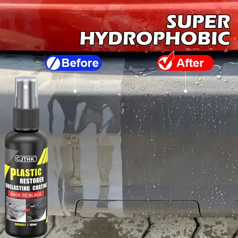 Car Plastic Restorer - Back to Black Gloss Renovator, Long-Lasting Coating for Leather & Auto Polish Cleaning