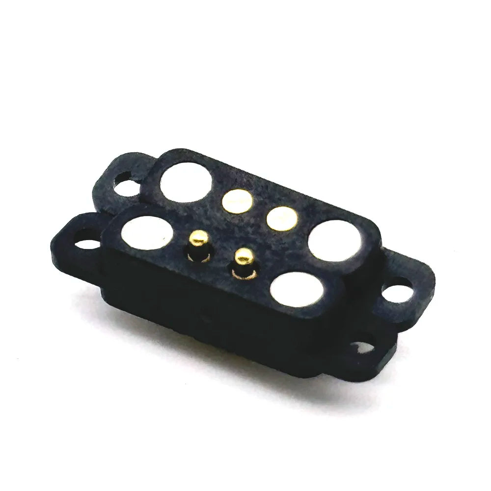 2-Pin Waterproof Magnetic Pogo Pin Connector - 2.8mm Pitch Spring-Loaded Male/Female DC Power Socket with Ears