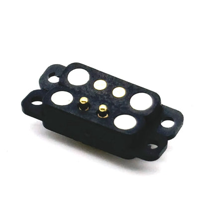 2-Pin Waterproof Magnetic Pogo Pin Connector - 2.8mm Pitch Spring-Loaded Male/Female DC Power Socket with Ears