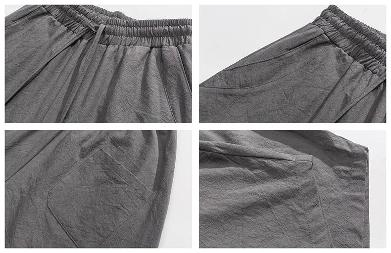 Men’s Spring Loose Harem Pants – Linen Oversized Sweatpants, High-Quality Casual Brand Trousers