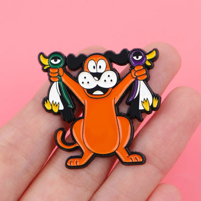 Funny Duck & Cute Dog Enamel Pin – Animal Lapel Brooch for Backpack, Clothing & Gifts