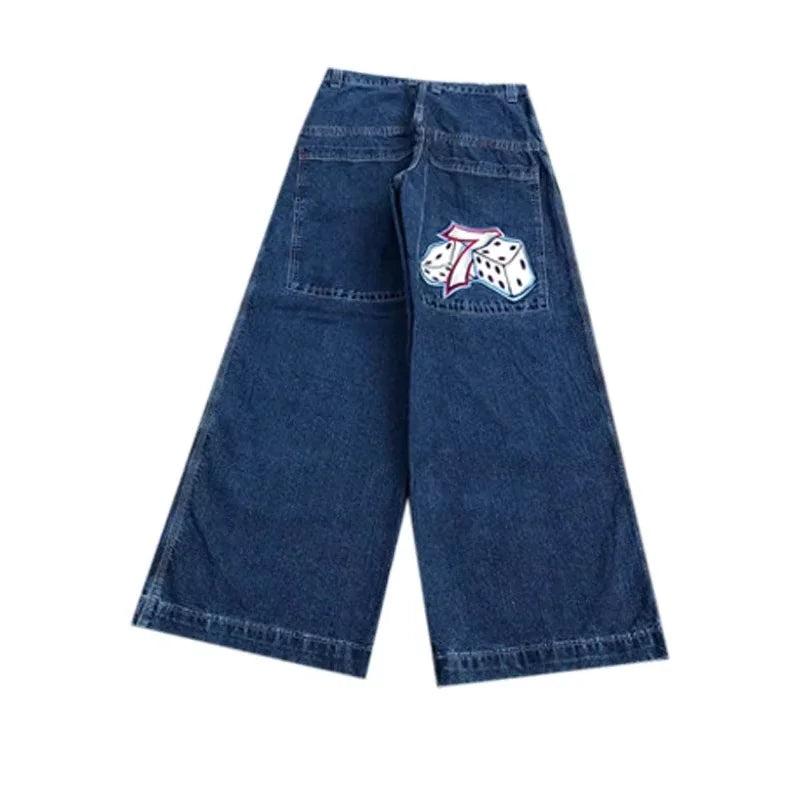 Y2K Baggy Jeans for Men & Women – 2000s Vintage Embroidered High-Quality Hip Hop Wide Leg Streetwear