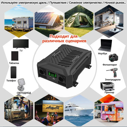 DATOU BOSS Pure Sine Wave Inverter — 12V/24V to 220V, 1200W-2300W, Peak 4000W