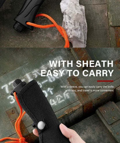 Outdoor Tactical Straight Knife — Portable EDC Survival & Self-Defense Tool